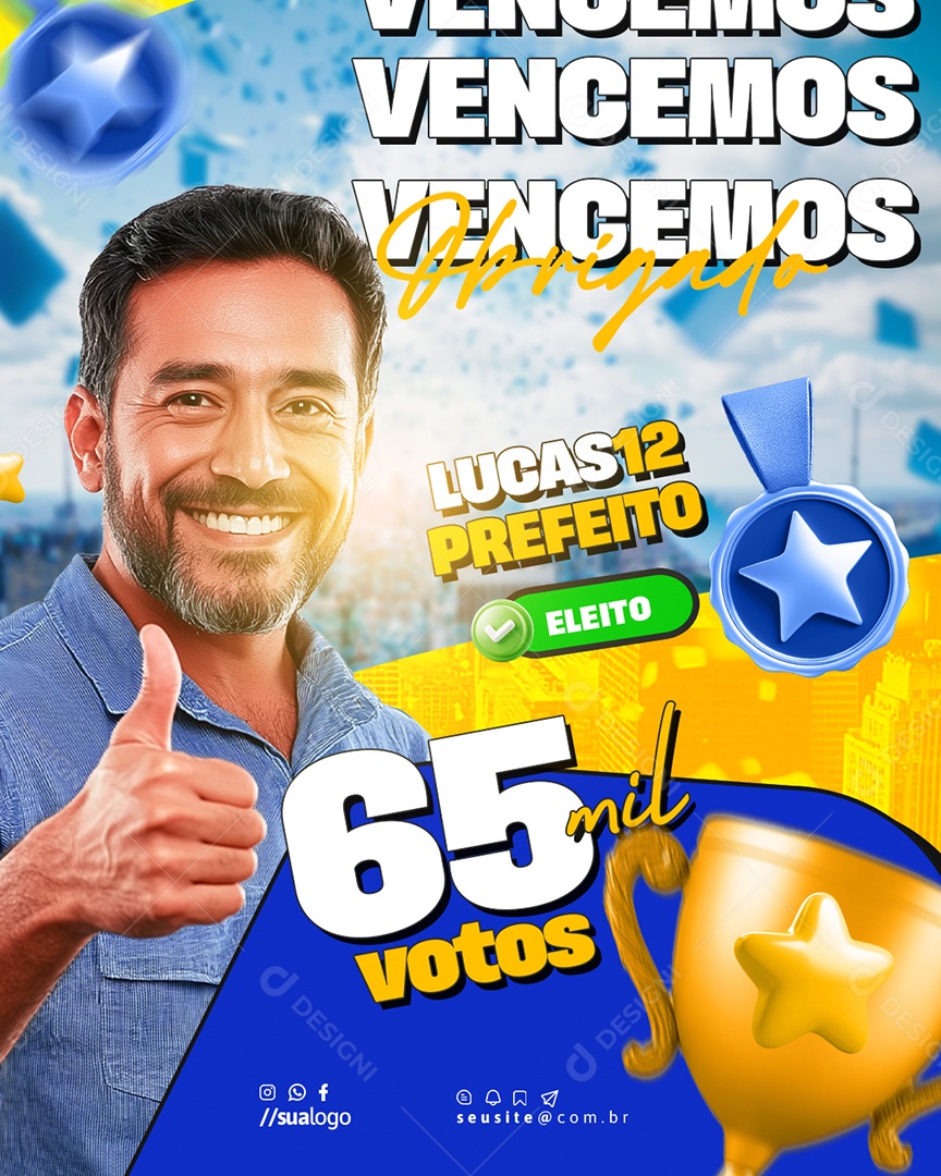 Politica Vitriola de Candidato Social Media PSD Editável