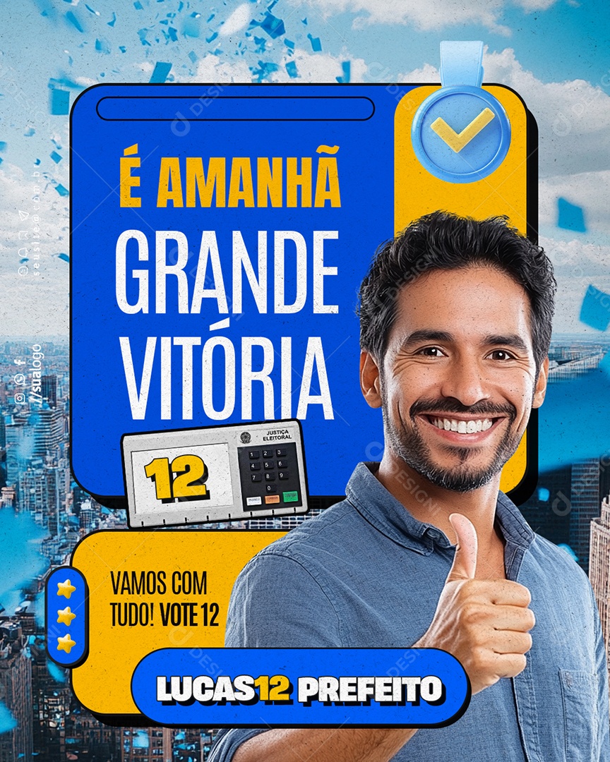 Politica Vitriola de Candidato Social Media PSD Editável