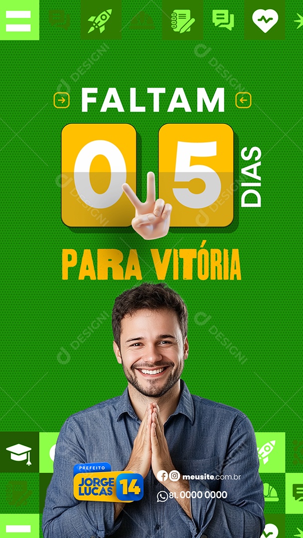 Story Politica Eleição Prefeito Faltam 05 Dias Social Media PSD Editável