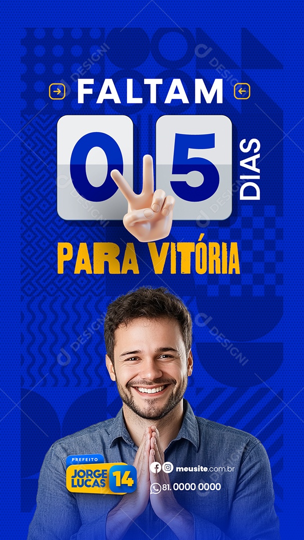 Story Politica Eleição Prefeito Faltam 05 Dias Social Media PSD Editável