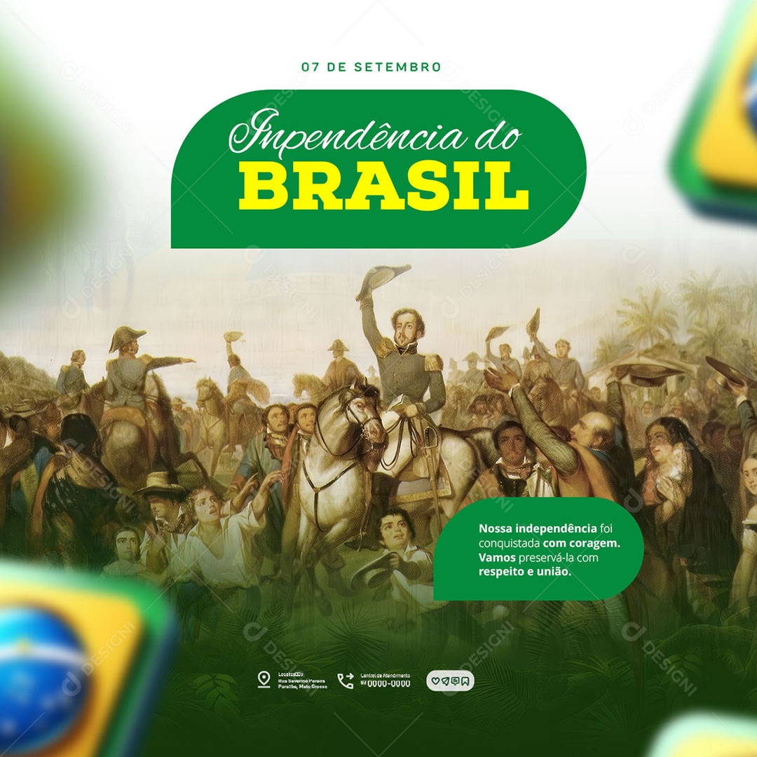 Dia da Independência do Brasil 07 de Setembro Social Media PSD Editável