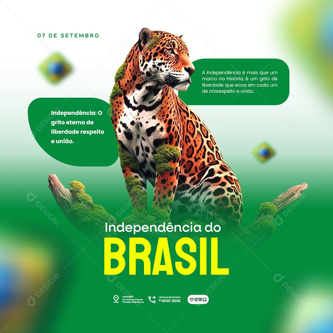 Dia da Independência do Brasil 07 de Setembro Social Media PSD Editável