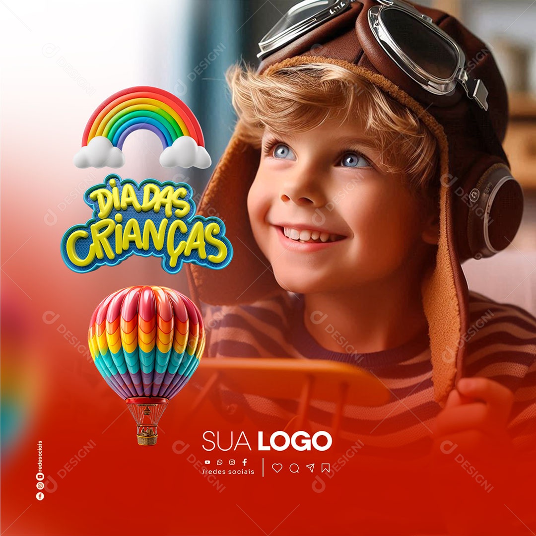 Feliz Dia das Crianças 12 de Outubro Social Media PSD Editável