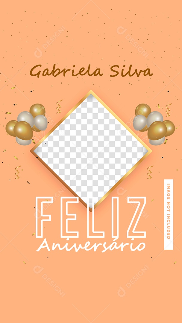 Story Flyer Feliz Aniversário Social Media PSD Editável