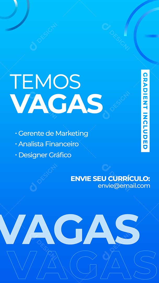 Story Temos Vagas de Emprego Social Media PSD Editável