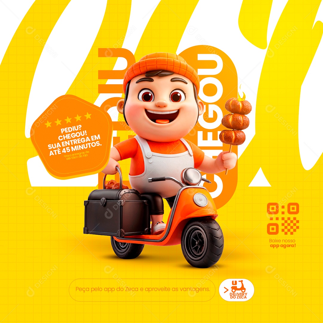 Peça  Pelo App Do Zeca E Aproveite As Vantagens Social Media PSD Editável