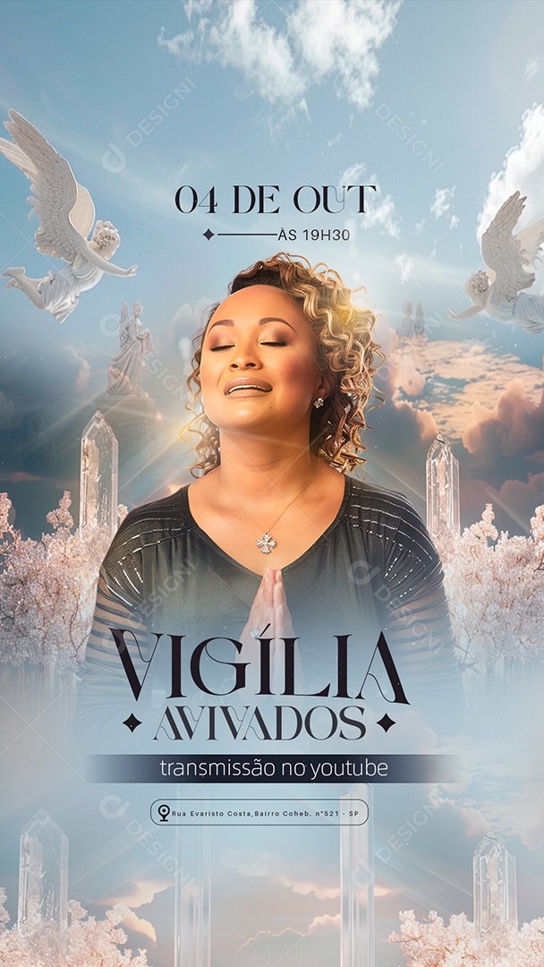 Story Gospel Culto Vigília Avivados Social Media PSD Editável