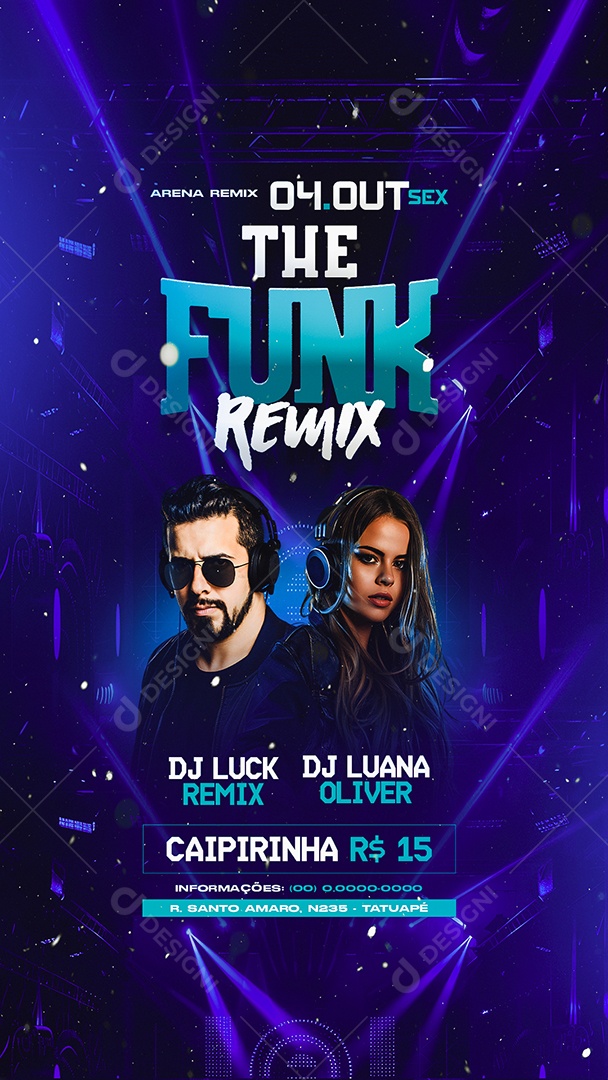 Story Flyer The Funk Remix Social Media PSD Editável