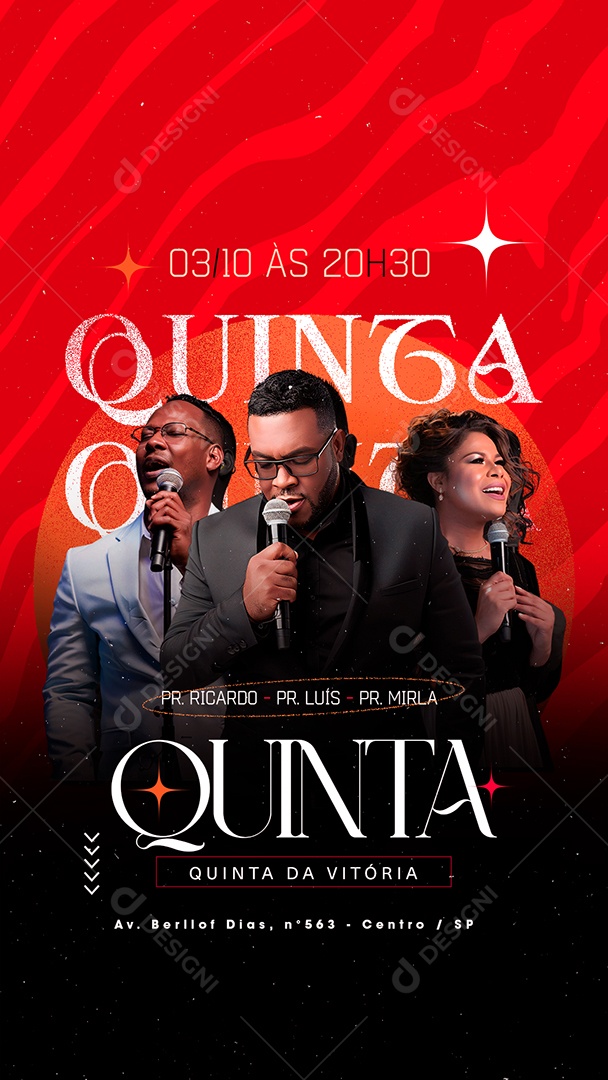 Story Gospel Culto Quinta Da Vitória Social Media PSD Editável