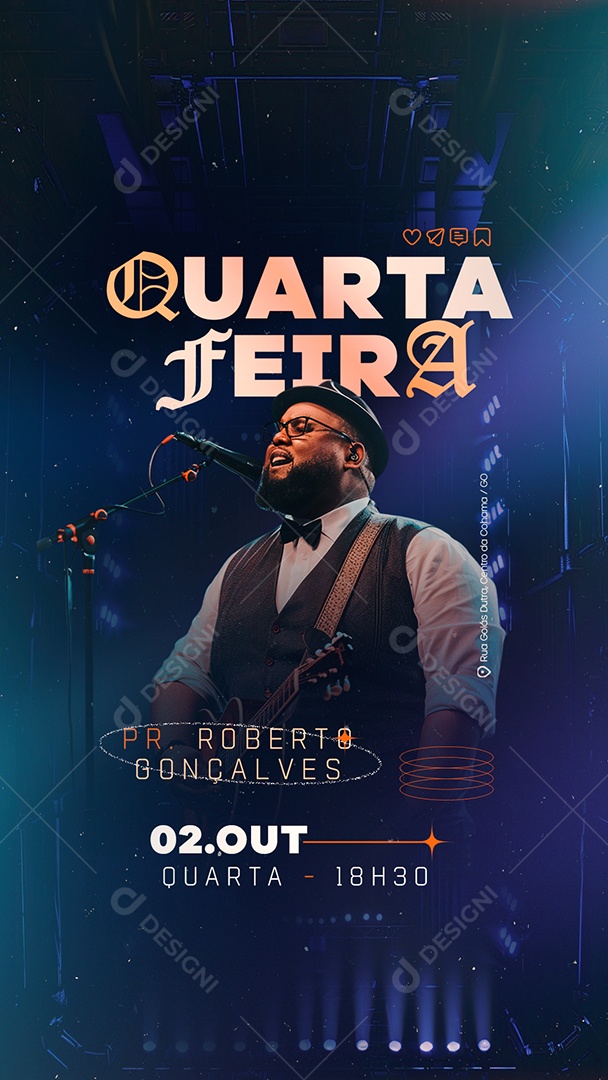 Story Gospel Quarta Feira Pr Roberto Gonçalves Social Media PSD Editável