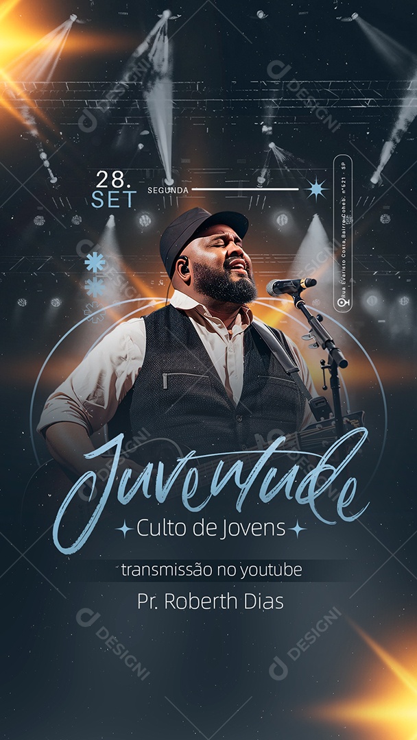 Story Gospel Juventude Culto de Jovens Social Media PSD Editável