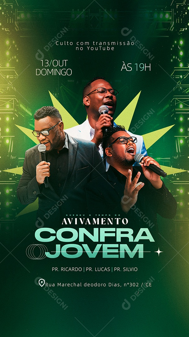 Story Gospel Avivamento Confra Jovem Social Media PSD Editável