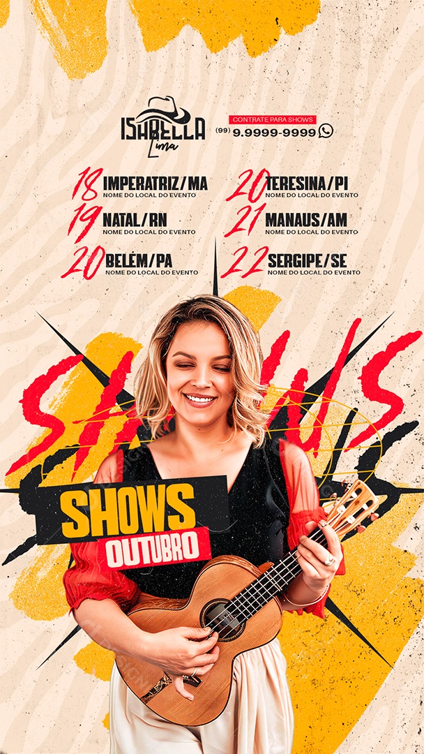 Story Flyer Shows Outubro Isabella Lima Social Media PSD Editável