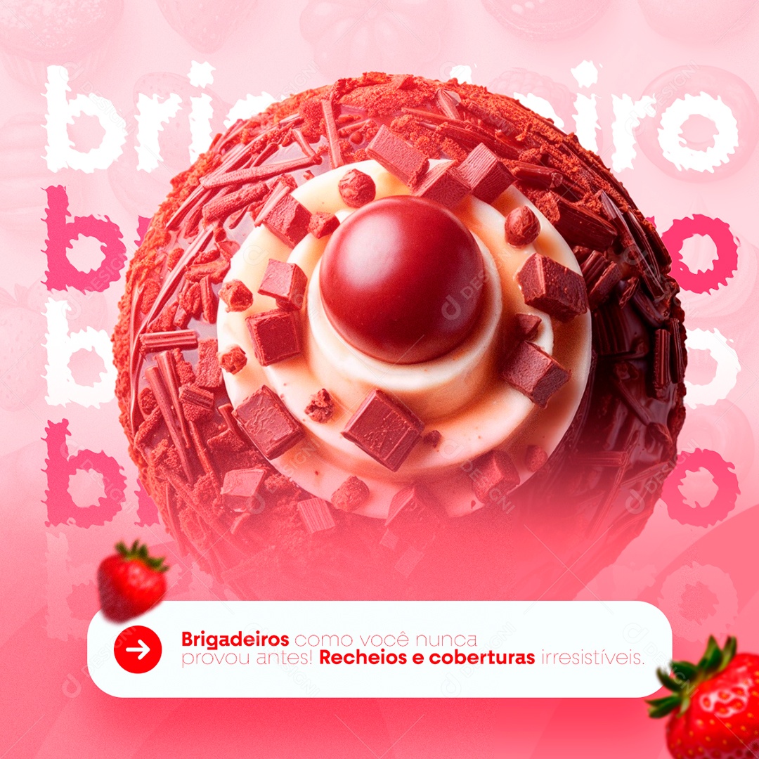 Confeitaria Brigadeiros Recheios E Coberturas Social Media PSD Editável