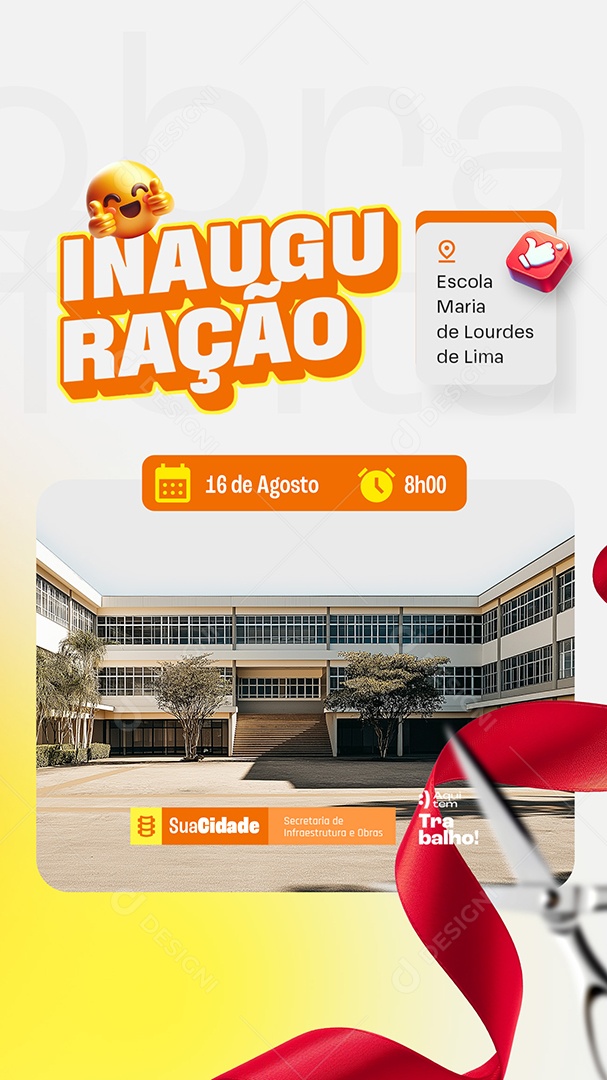 Story Prefeitura Inauguração Trabalho Social Media PSD Editável