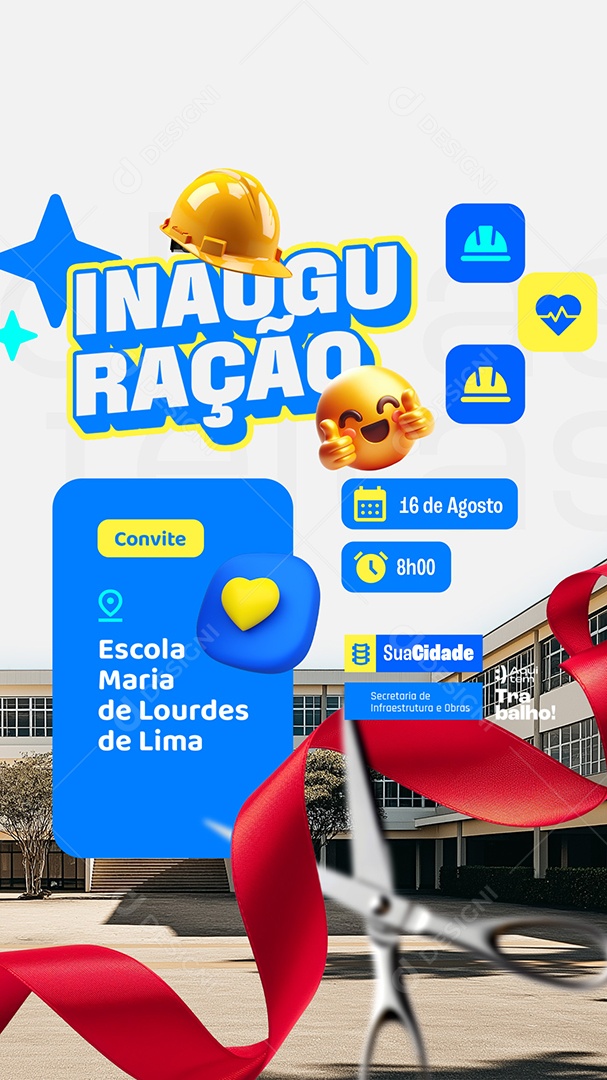 Story Prefeitura Inauguração Convite Social Media PSD Editável