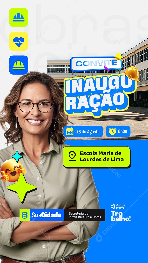 Story Prefeitura Inauguração Convite Social Media PSD Editável