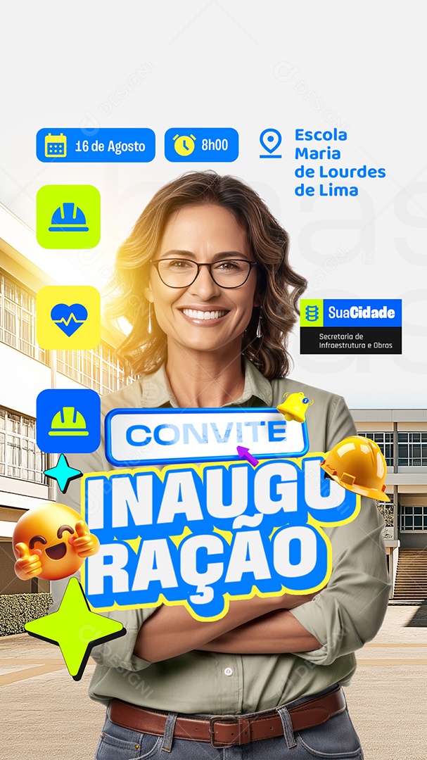 Story Prefeitura Inauguração Convite Social Media PSD Editável