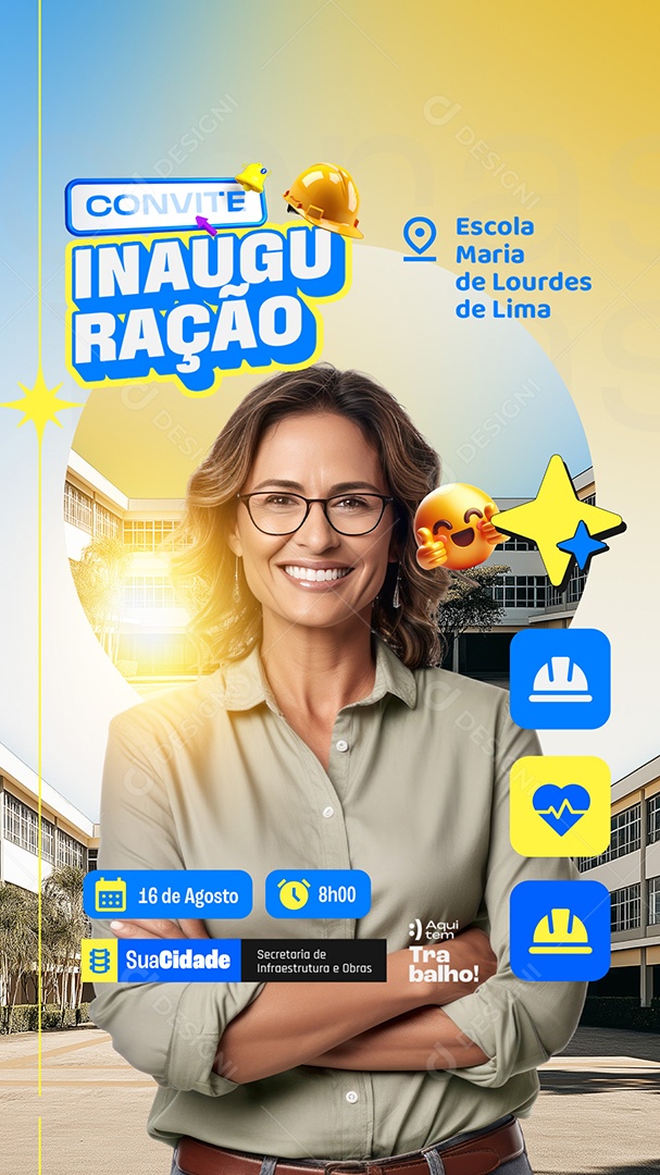 Story Prefeitura Convite Inauguração Social Media PSD Editável