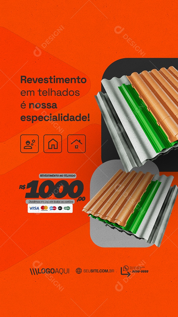 Story Loja de Telhado Revestimento em Telhados Social Media PSD Editável