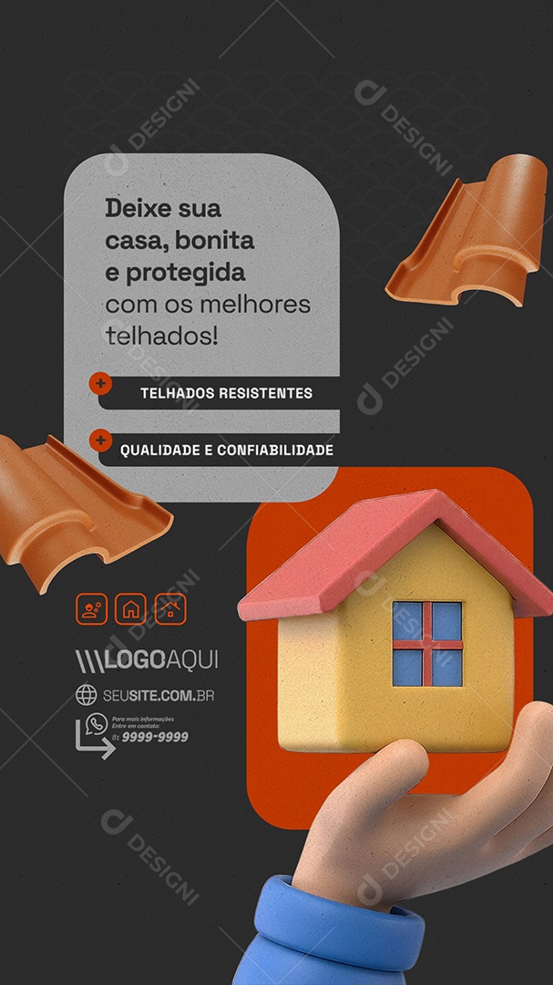Story Loja de Telhado Deixe sua Casa Bonita e Protegida Social Media PSD Editável