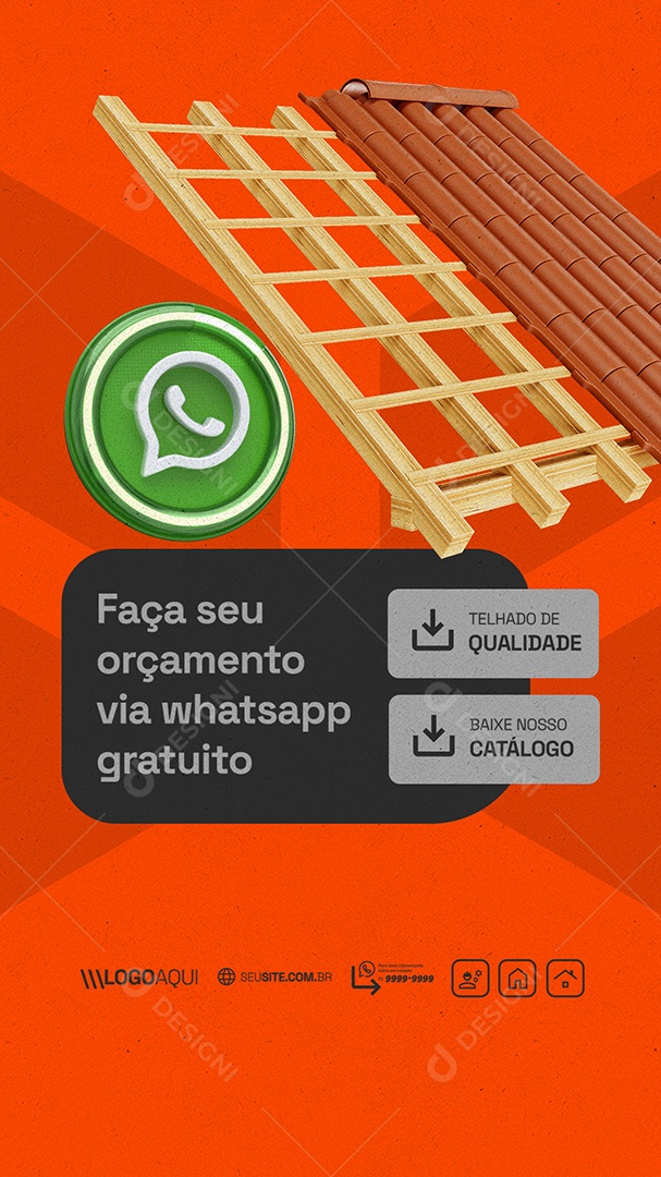 Story Loja de Telhado Faça seu Orçamento Social Media PSD Editável