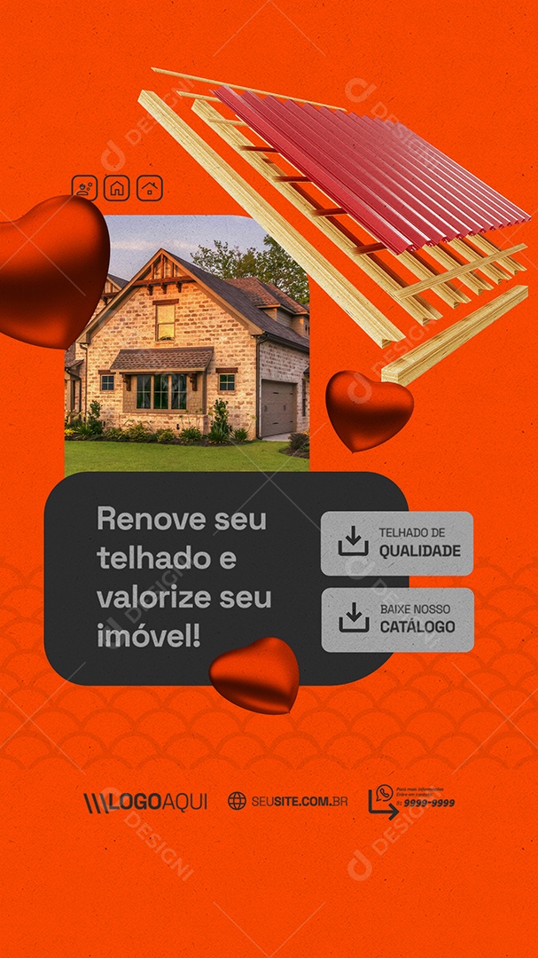 Story Loja de Telhado Renove seu Telhado Social Media PSD Editável