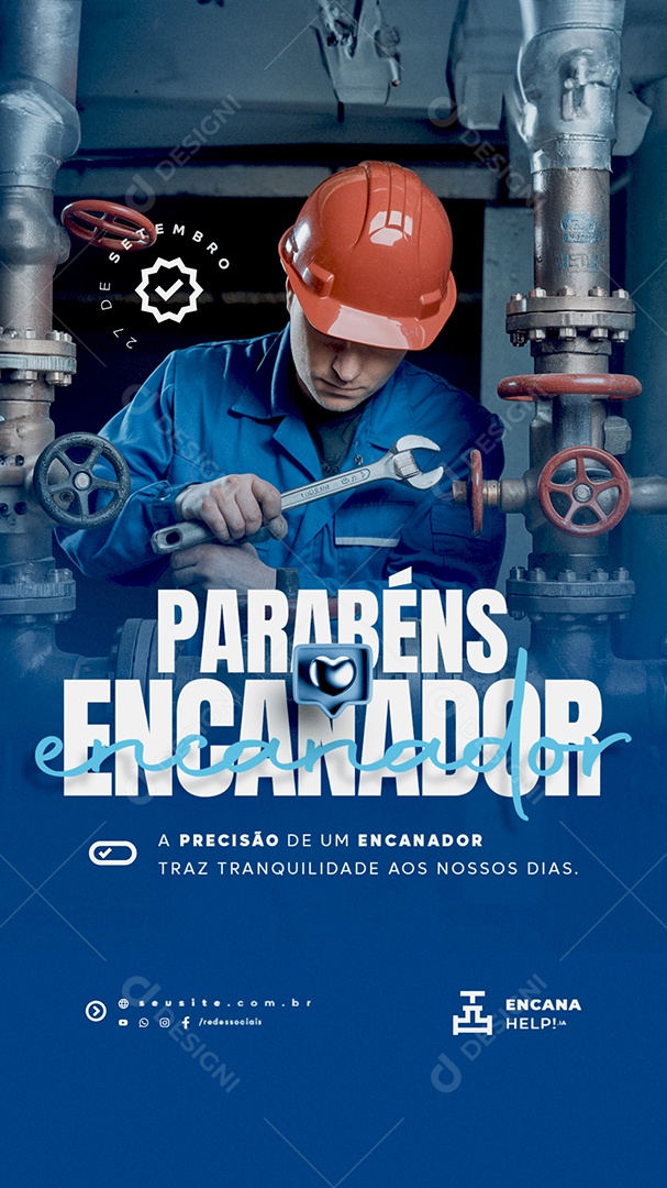 Story Dia do Encanador 27 de Setembro O Encanador é o Herói Invisível Social Media PSD Editável