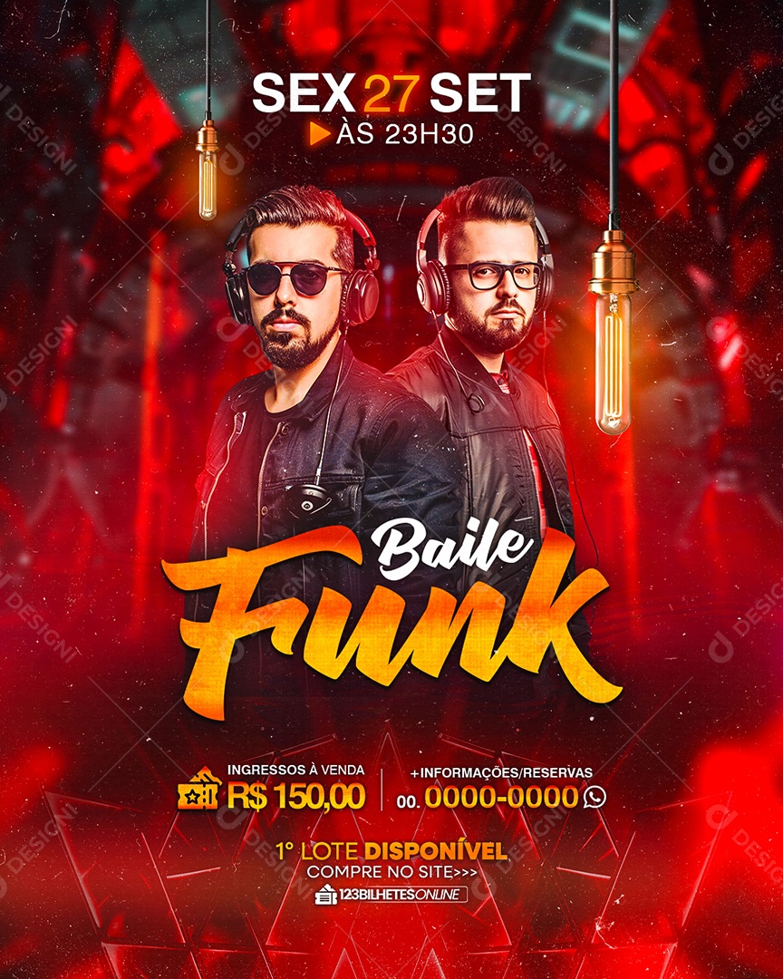 Flyer Baile Funk Social Media PSD Editável