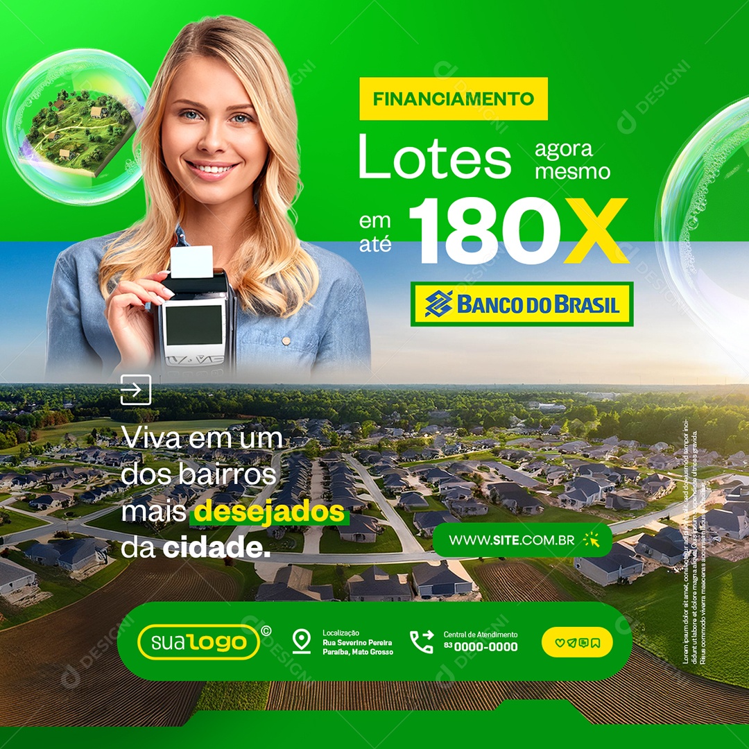 Financiamento Lotes Agora Mesmo Social Media PSD Editável