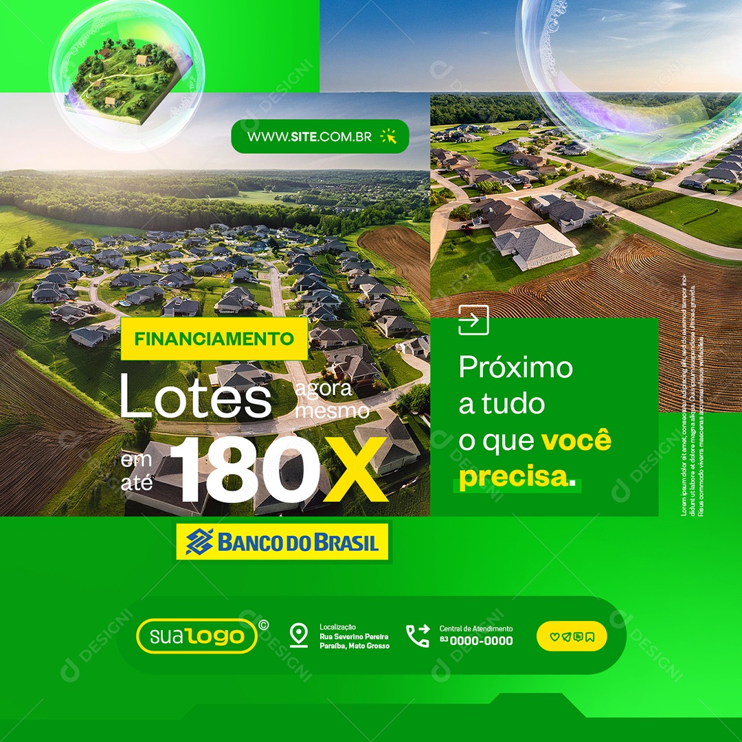 Lotes Finaciamento Social Media PSD Editável