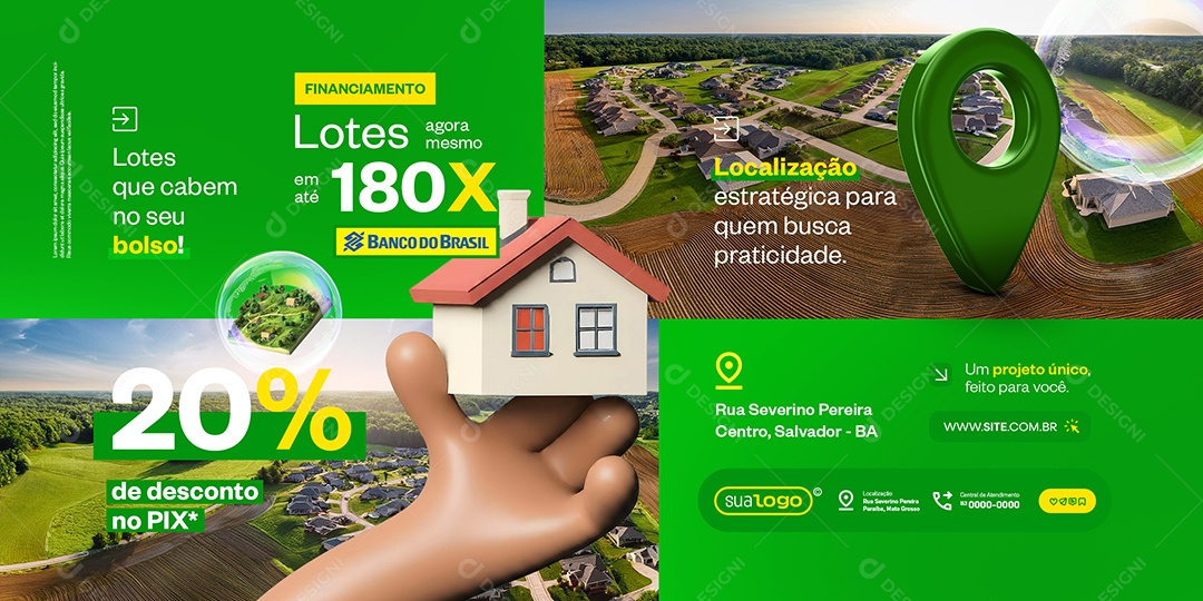 Carrossel Lotes Que Cabem no Seu Bolso Social Media PSD Editável