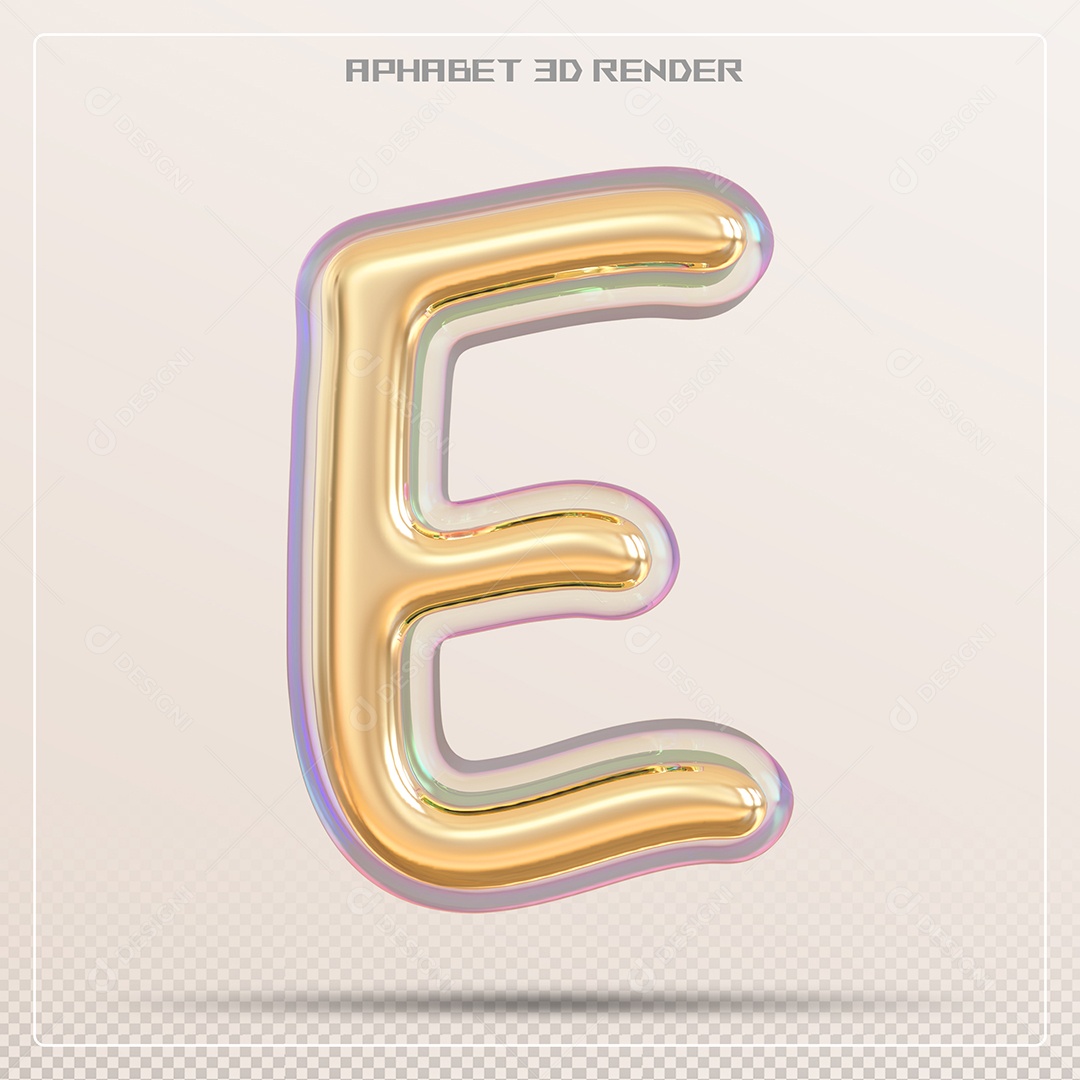 Letra 3D E Dourada Para Composição PSD