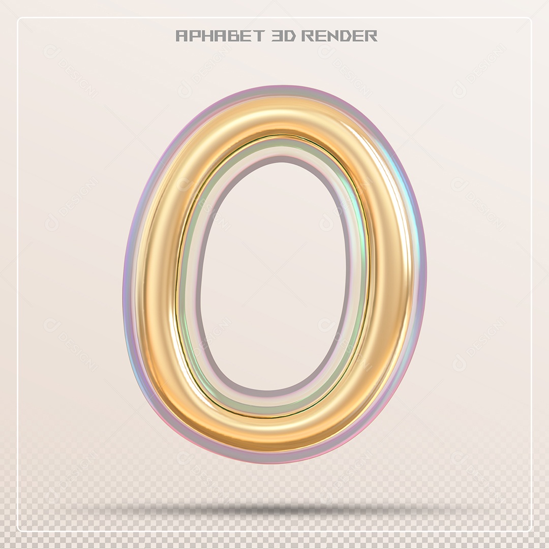 Letra 3D O Dourada Para Composição PSD