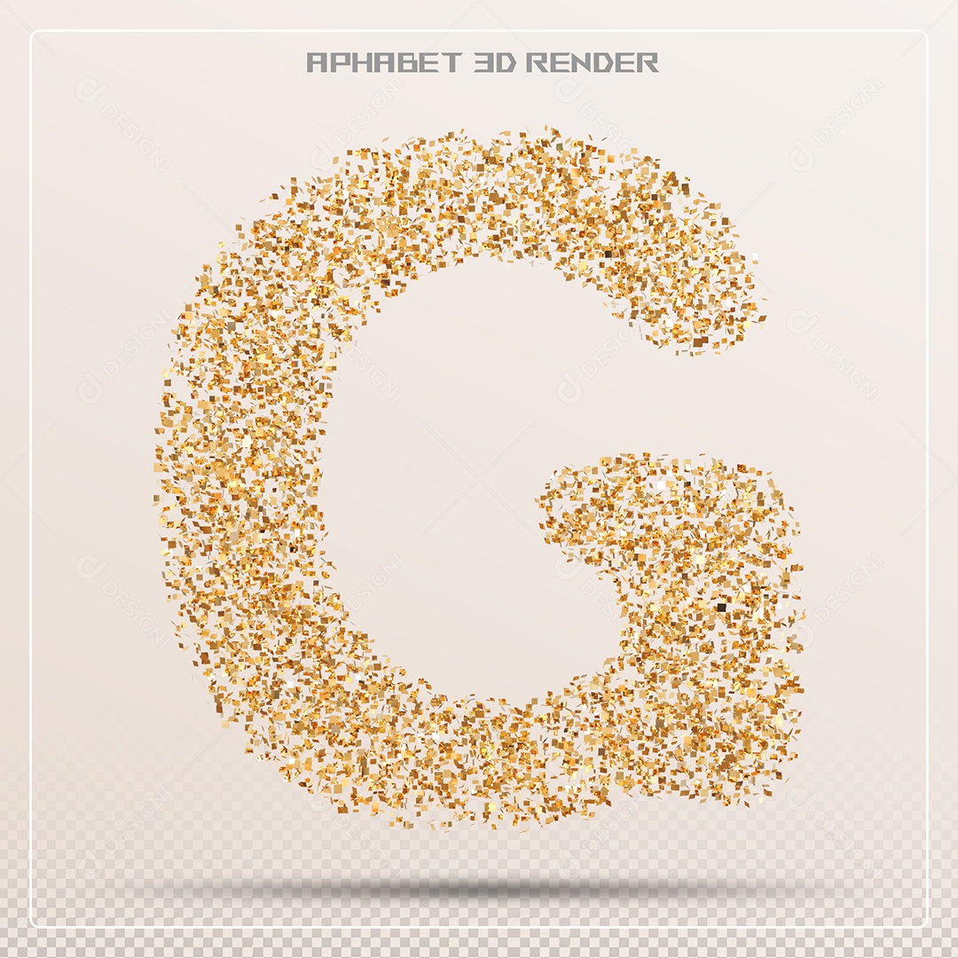 Letra 3D G Dourada Para Composição PSD