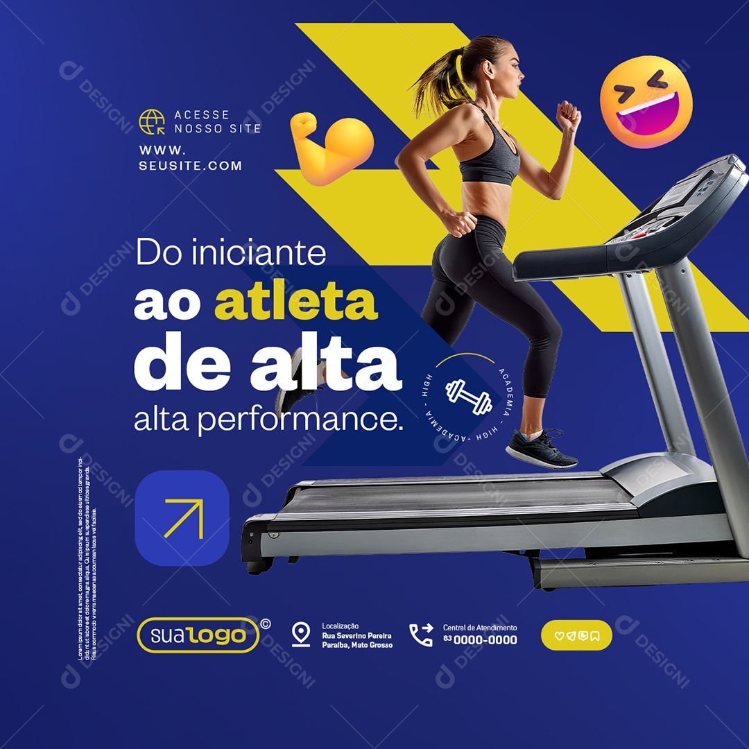 Academia Do Iniciante ao Atleta de Alta Perfomance Social Media PSD Editável