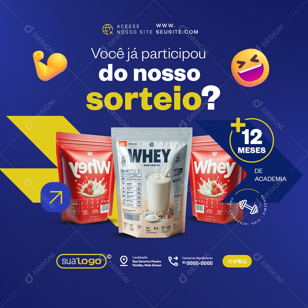 Academia Você Já Participou do Nosso Sorteio Social Media PSD Editável