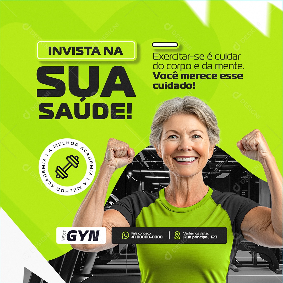 Academia Invista na Sua Saúde Social Media PSD Editável