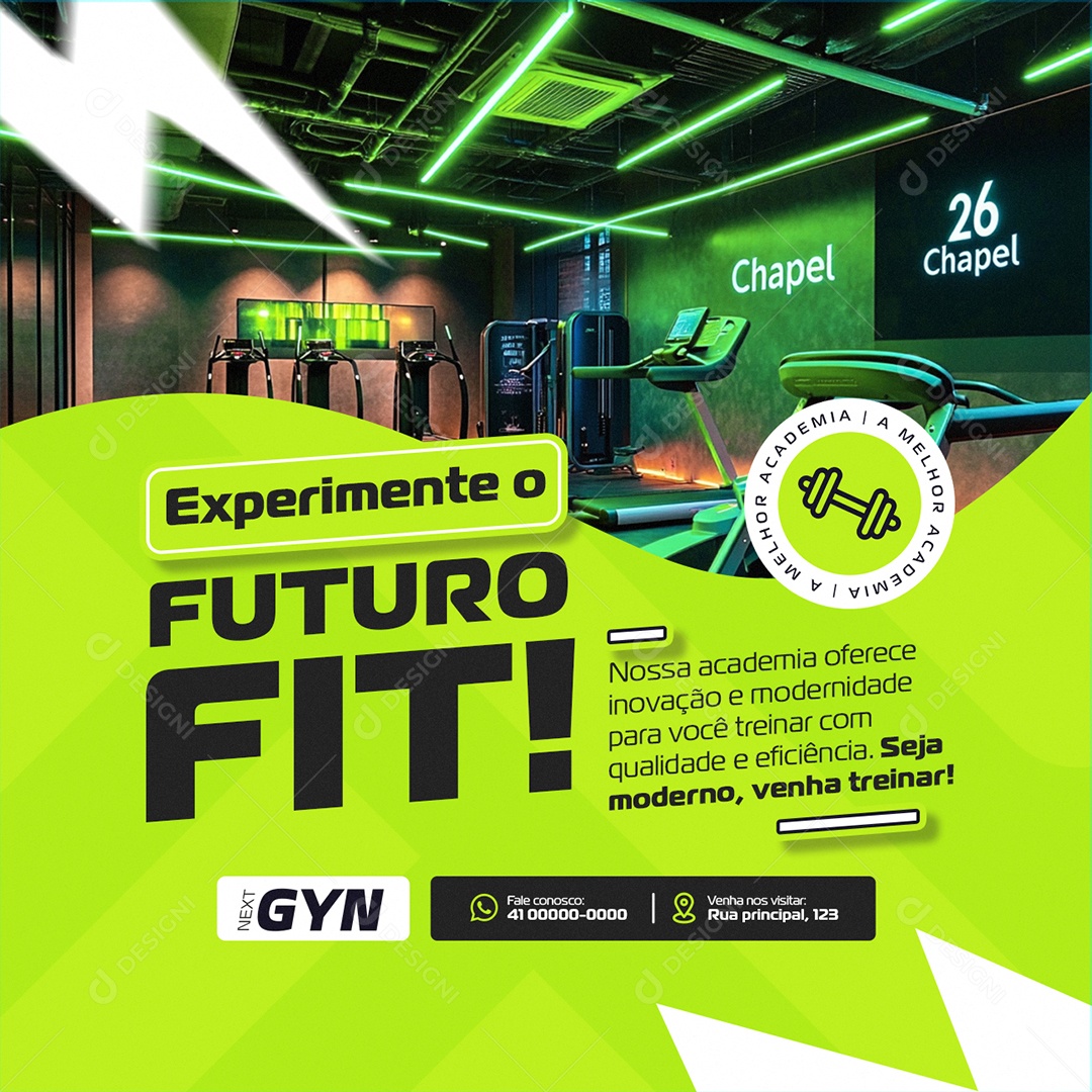 Academia Experimente o Futuro Fit Social Media PSD Editável