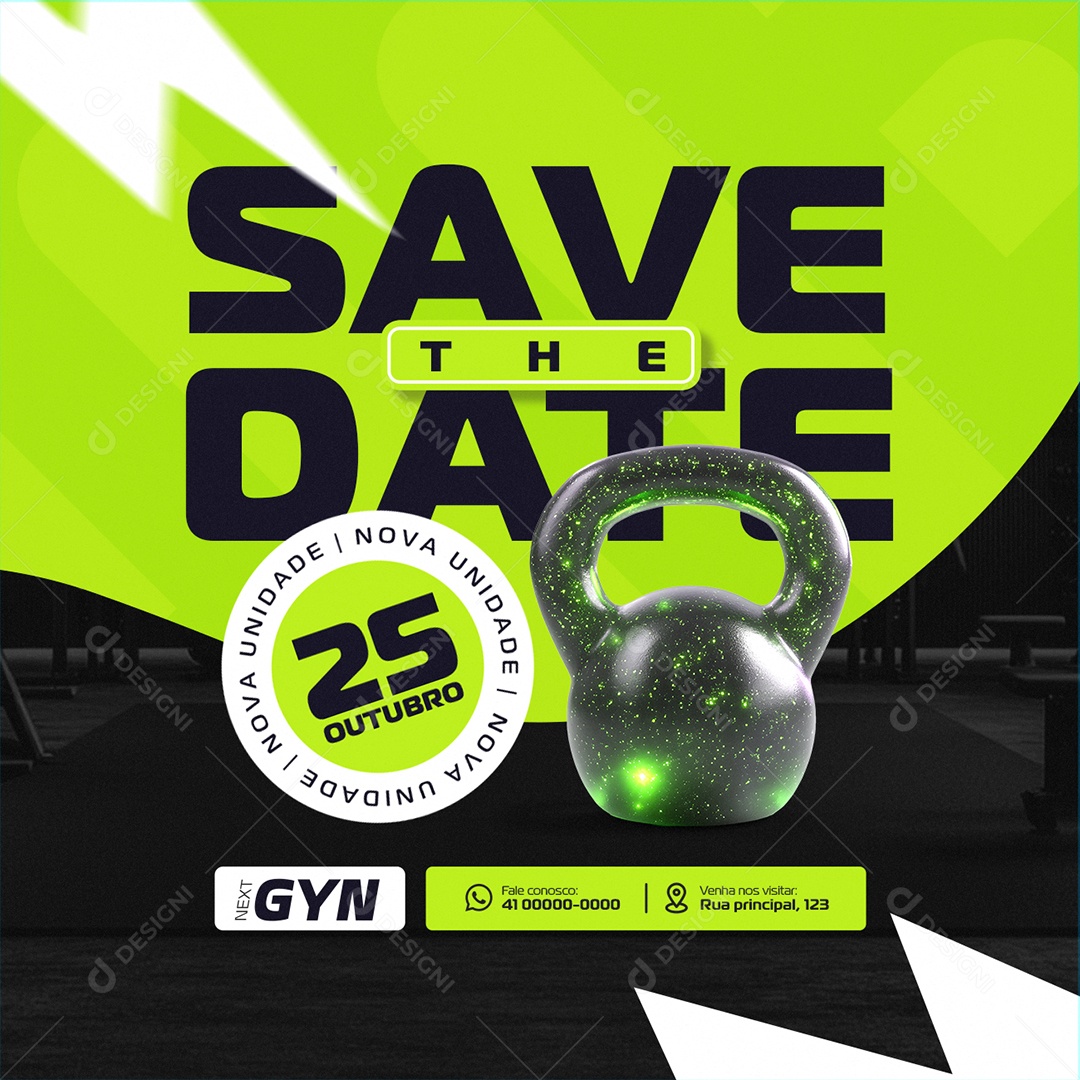 Academia Save The Date Social Media PSD Editável