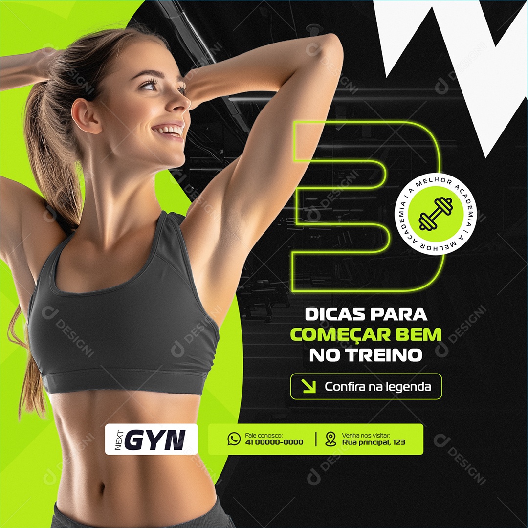 Academia Save The Date Social Media PSD Editável