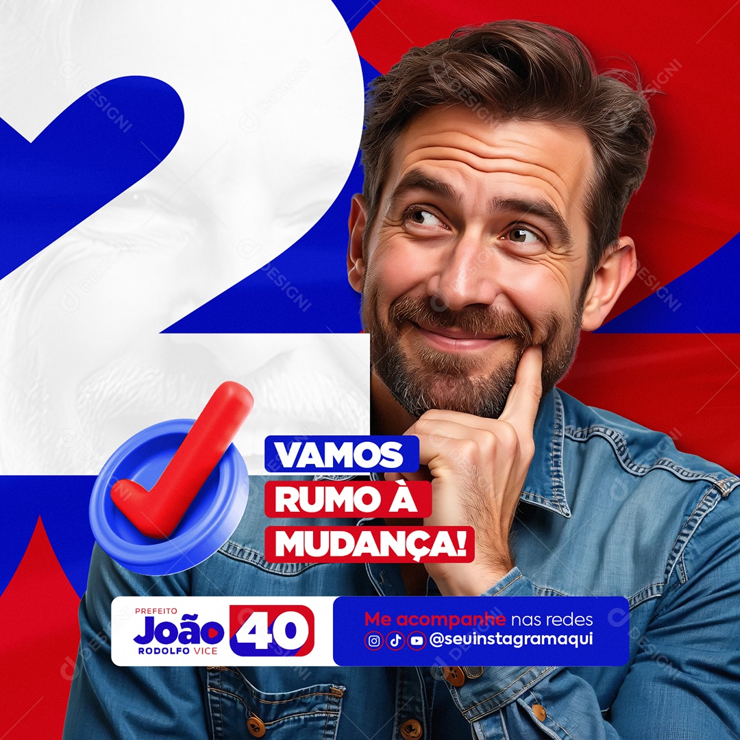 Eleições Política Prefeito João Social Media PSD Editável