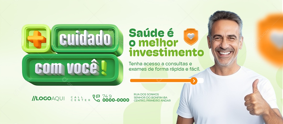 Banner Mais Cuidado Com Você Planos de Saúde o Melhor Investimento Social Media PSD Editável