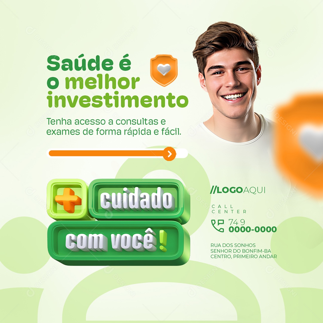Mais Cuidado Com Você Planos de Saúde o Melhor Investimento Social Media PSD Editável