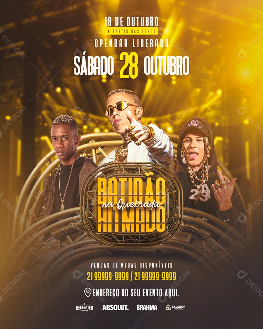 Flyer Shows Artista Batidão Media PSD Editável