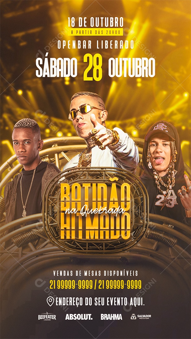 Flyer Shows Artista Batidão Media PSD Editável