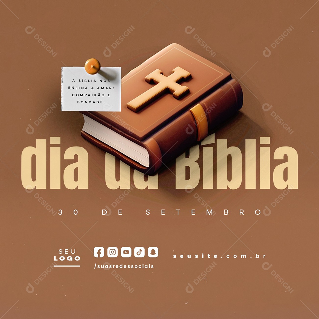 Dia da Bíblia 30 de Setembro Social Media PSD Editável