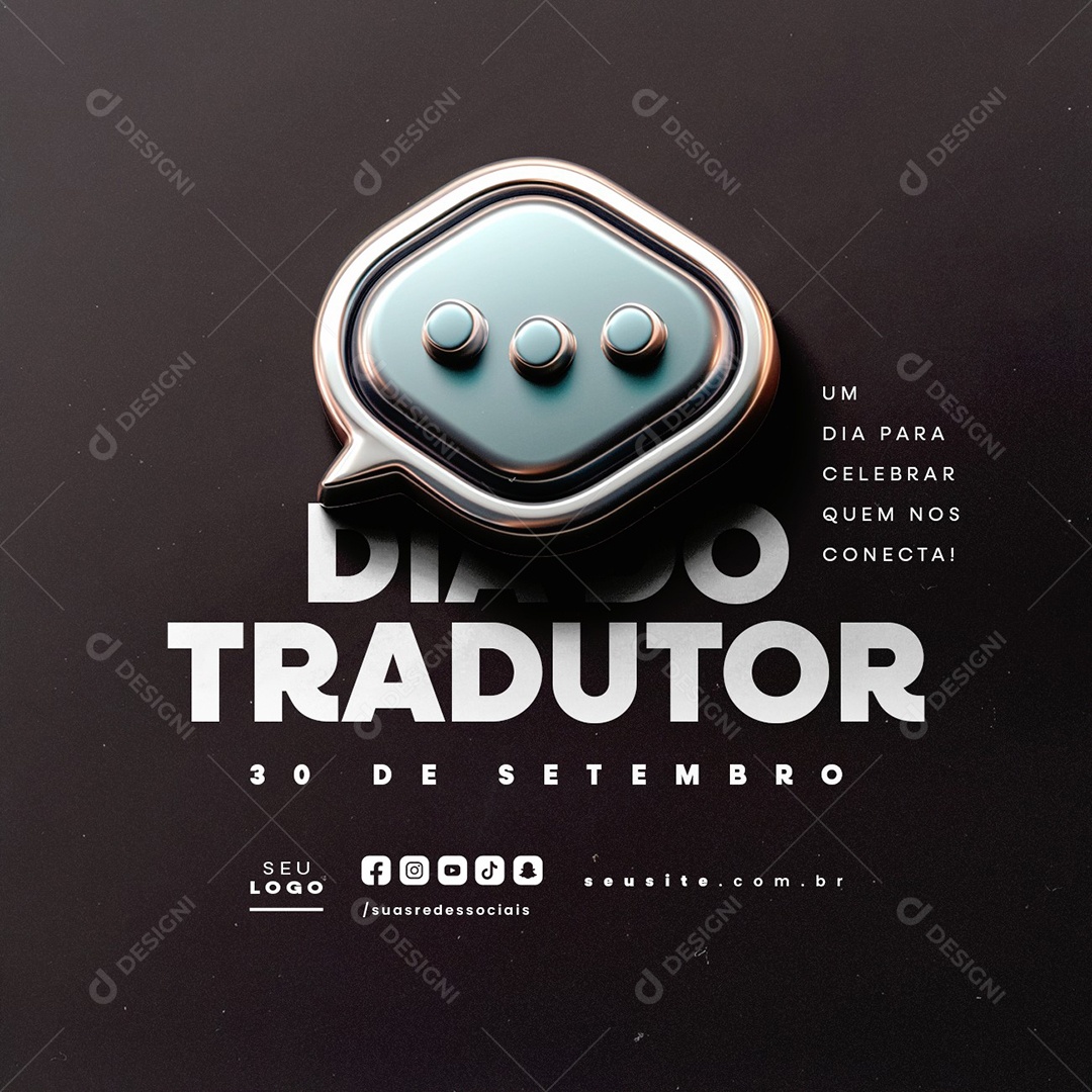Dia do Tradutor 30 de Setembro Social Media PSD Editável