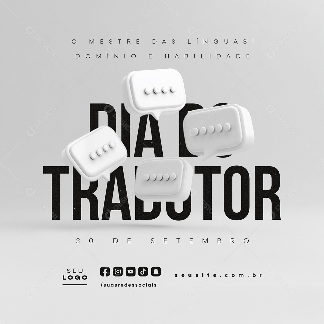 Dia do Tradutor 30 de Setembro Social Media PSD Editável