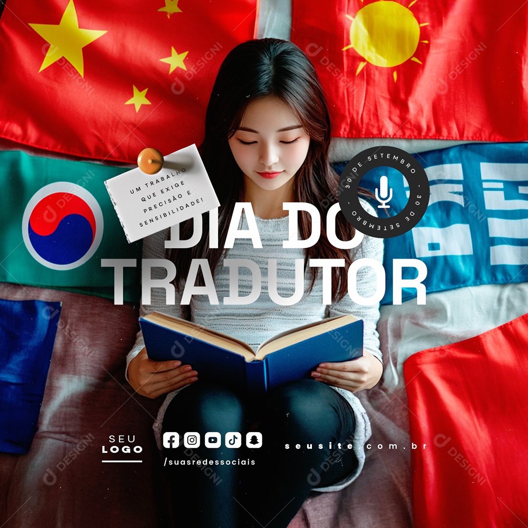Dia do Tradutor 30 de Setembro Social Media PSD Editável
